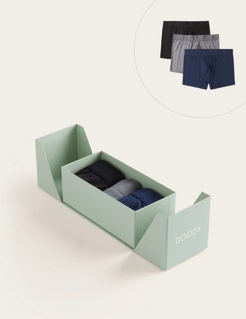 Boody 3-Pack Giftbox - Men's Everyday Boxer Briefs - Black/Ash/Navy